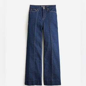 J.Crew Pintuck Denim Wide Leg Trouser in Rinse wash 32